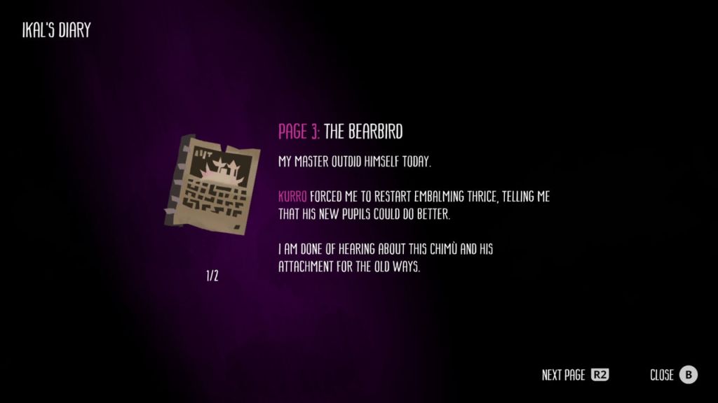 Towaga: Among Shadows - An example of the lore present in the game.