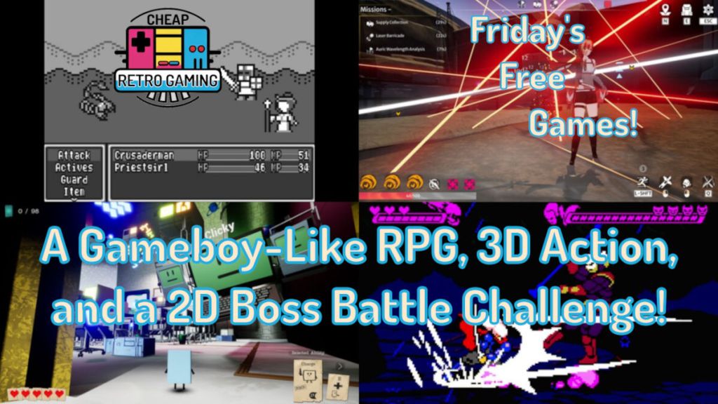 Friday’s Free Games! A Gameboy-Inspired Turn-Based RPG, 3D Action, Cute Platforming, and a 2D Boss Battle Challenge!