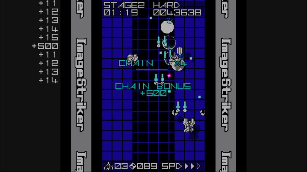 ImageStriker - Now blasting at enemies with the homing weapon and earning bonuses.