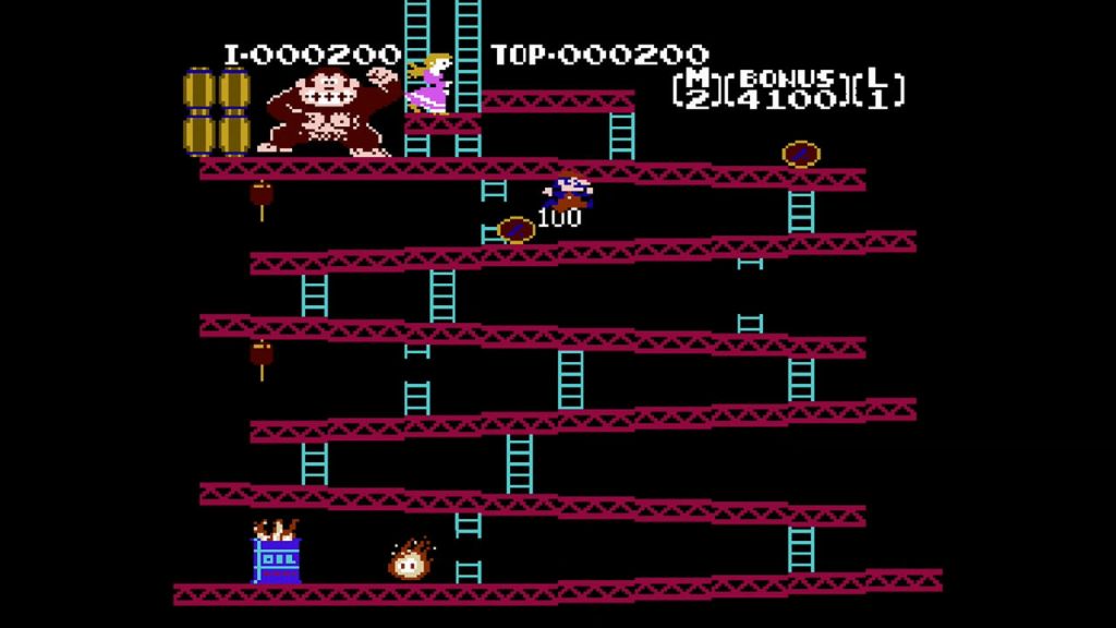 Donkey Kong - A satisfying jump over a barrel, and a humble beginning for Mario.