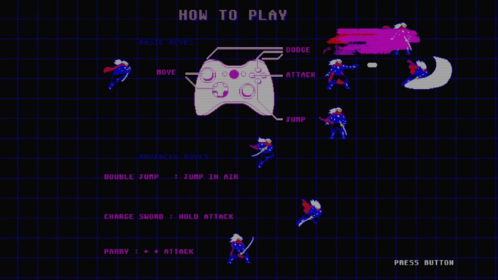 Furi Demake - The Chain - The How to Play is actually well-designed and easy to understand.