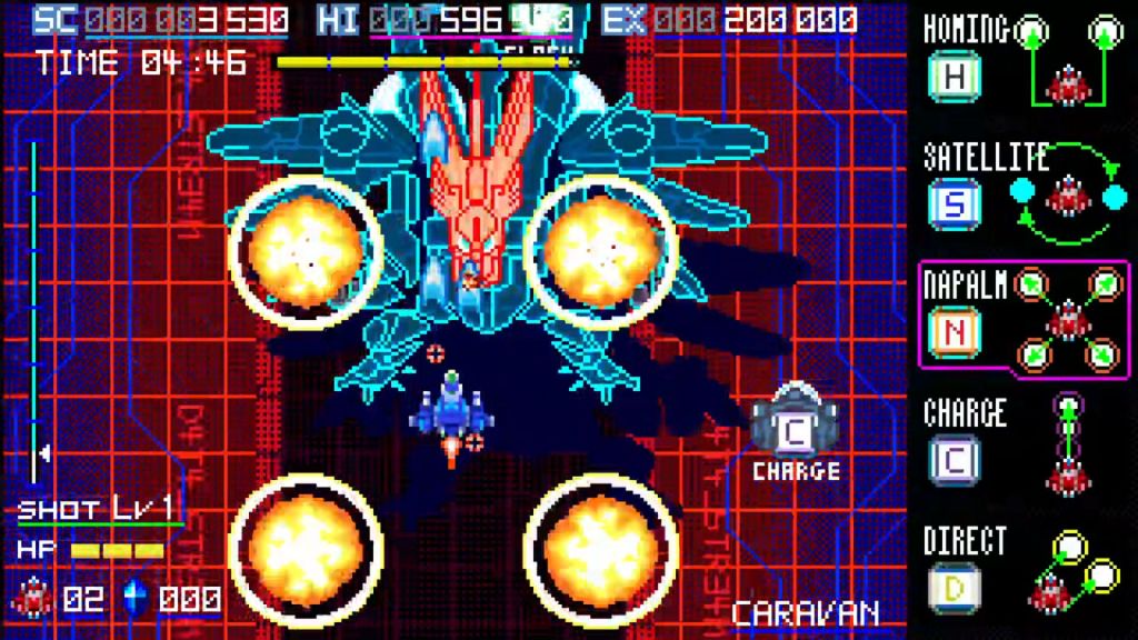 Blaze of Storm - Taking out the first boss with the napalm weapon.