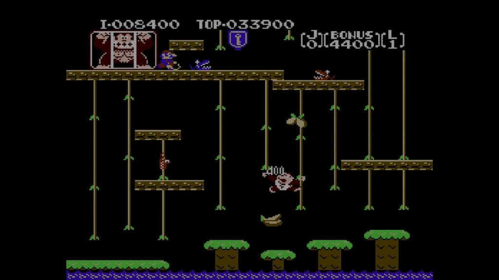 Donkey Kong Jr. - Stretching over there to get that banana! It falls once I touch it, though.