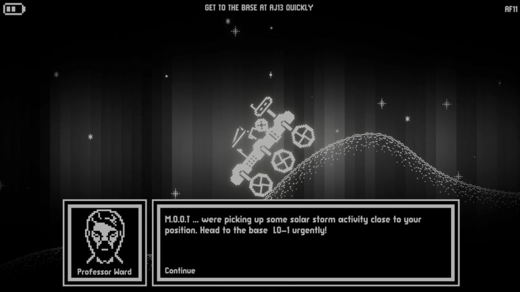 What happened on the Moon? - A cool little moment in the game where suspense starts building.