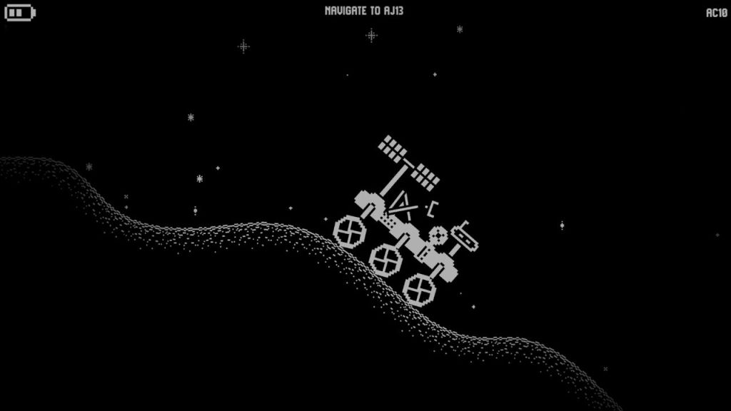 What happened on the Moon? - Rolling down a hill with the solar panel out to recharge energy.