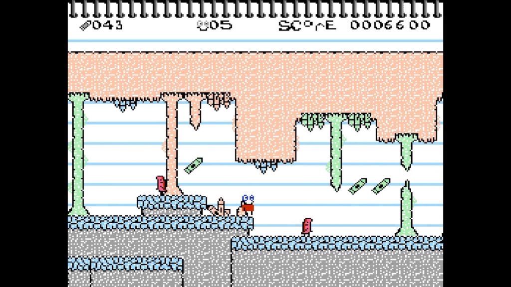 Doodle World - Going through a cave as I make my way through the level.