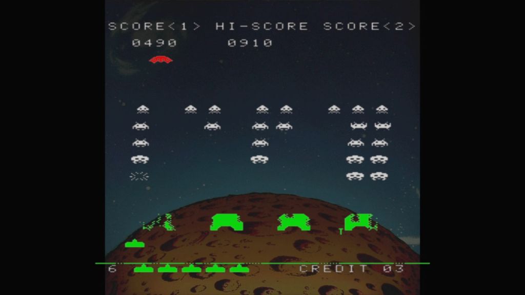 Space Invaders - Oh, there is the UFO! Destroy it for lots of bonus points!