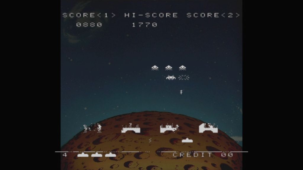 Space Invaders - The level is almost done! Playing with the color overlay turned off.