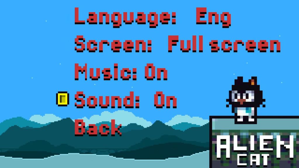 Alien Cat - This game admittedly looks rather poor in the menus.