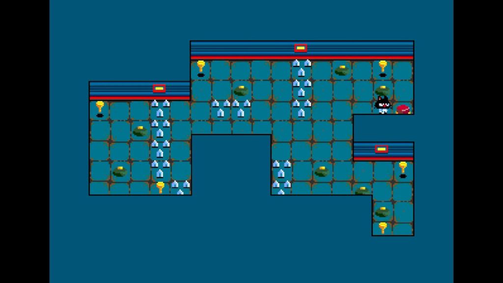 Alien Cat 2 - I'm about to hit the red switch. Doing so makes all the blades in the floor go down.