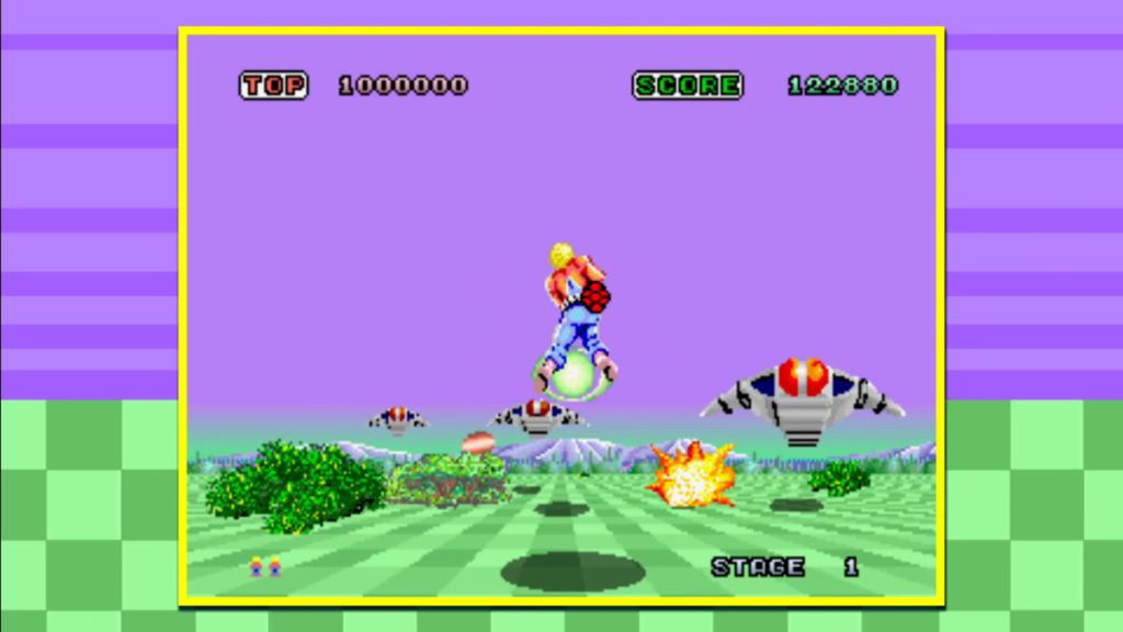 Space Harrier (Arcade) - Starting over again, but the resolution of the sprites is a lot higher and the game is much smoother.
