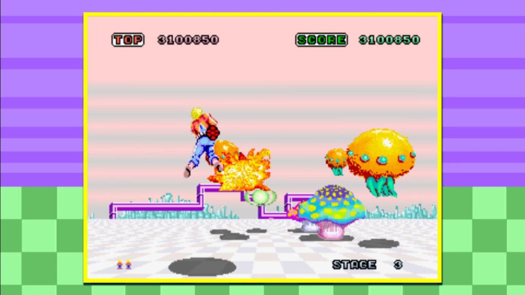 Space Harrier (Arcade) - Those flying mushroom creatures don't sound like farts as much in the arcade.