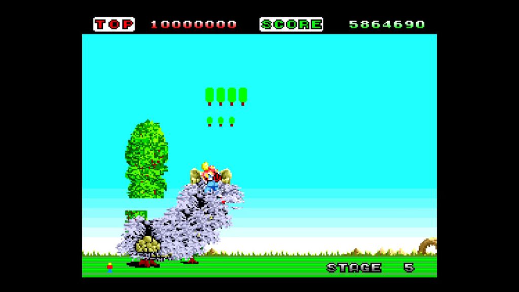 Space Harrier (TG-16) - Flicker is prevalent in the bonus stages.