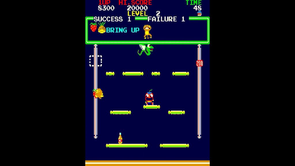 Minky Monkey - I do like the expressive face of my player character, although I don't know why his mouth is so weird. By the way, the sauce at the bottom protects me from Minky Monkey if I drink it.