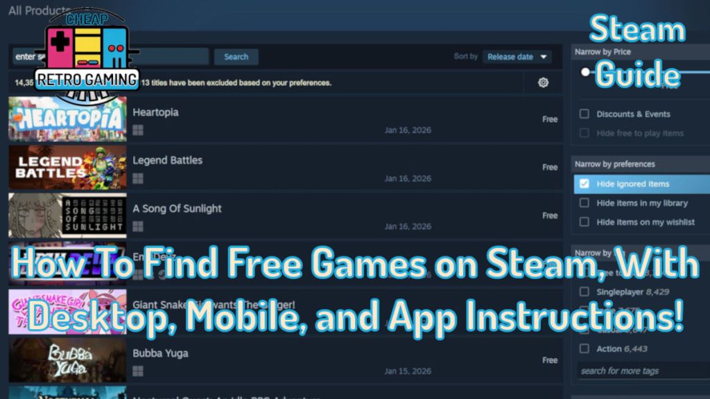 How To Find Free Games on Steam, With Desktop, Mobile, and App Instructions!