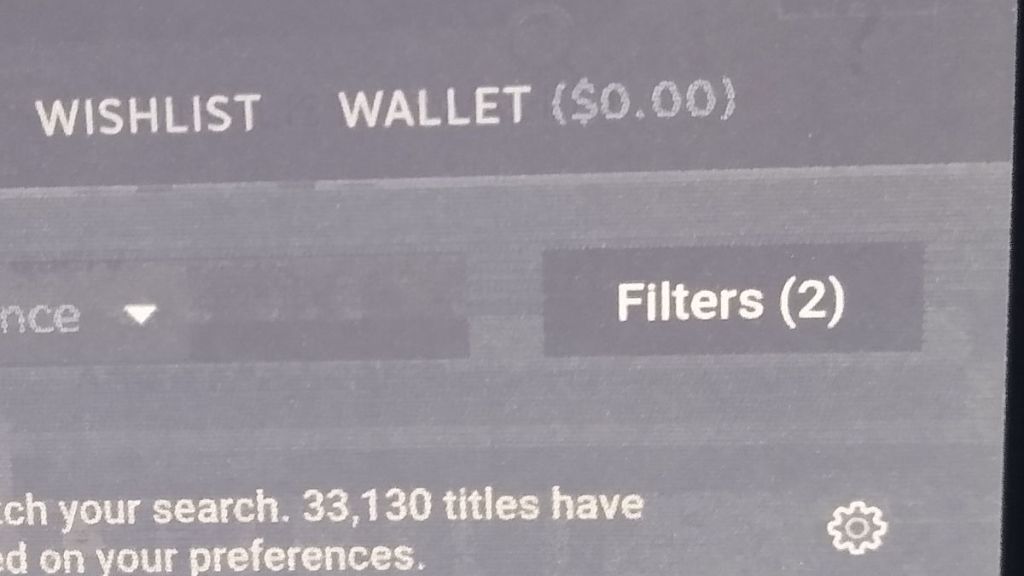 The Steam App - 5) Near the top of the screen you will see Filters (2). Tap it to bring up filtering options.