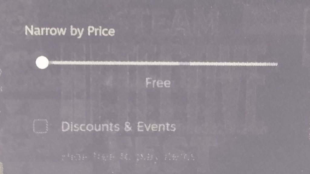 The Steam App - 7) Move the scroll bar to the left until it says Free.