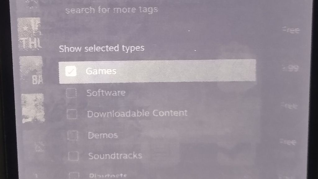 The Steam App - 8) Move down to the bottom and check the box for Games. This will be in the Show selected types section.