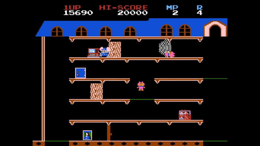 Mappy (NES) - Opening a Power Door sends a shockwave across the screen that can knock back chasing cats! It's also a great way to earn bonus points.