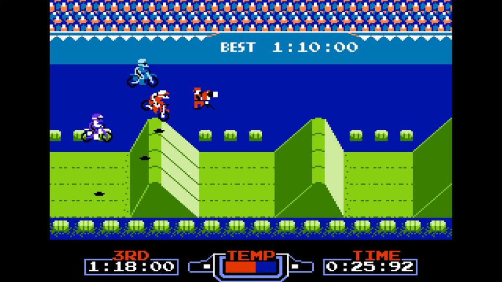 Excitebike - With its absurd but brilliant physics, I can bounce on this obstacle and keep going!